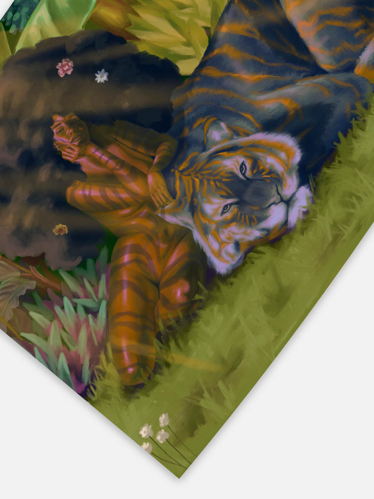 tijger poster bruin groen