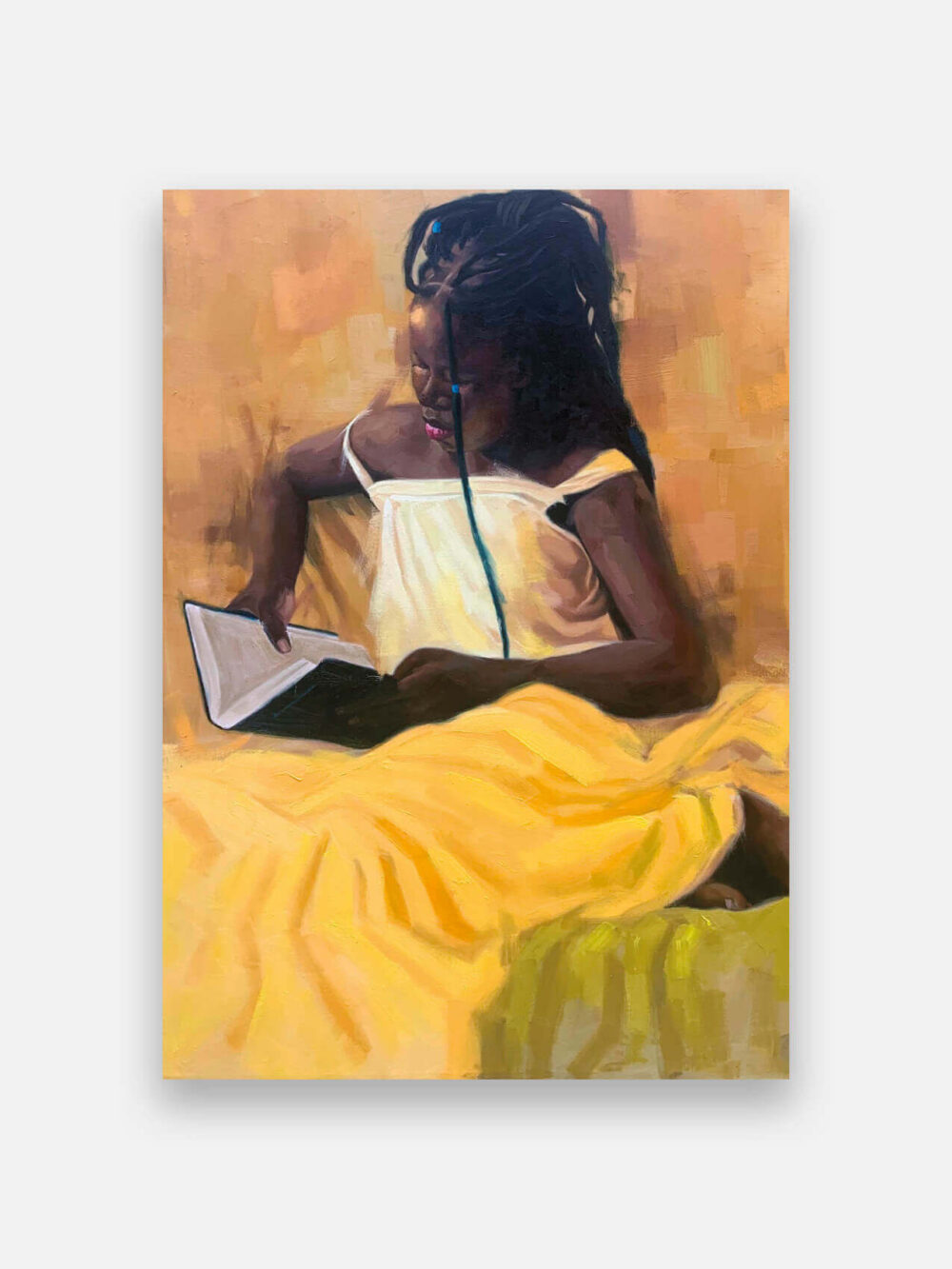 african girl reading