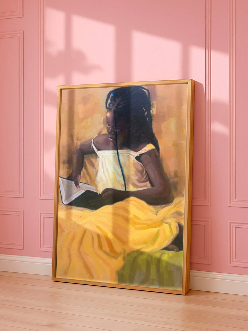 african girl reading