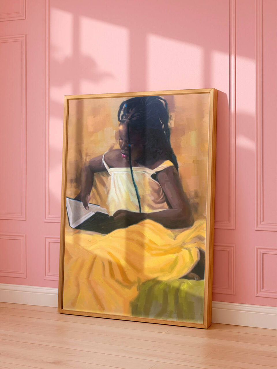 african girl reading