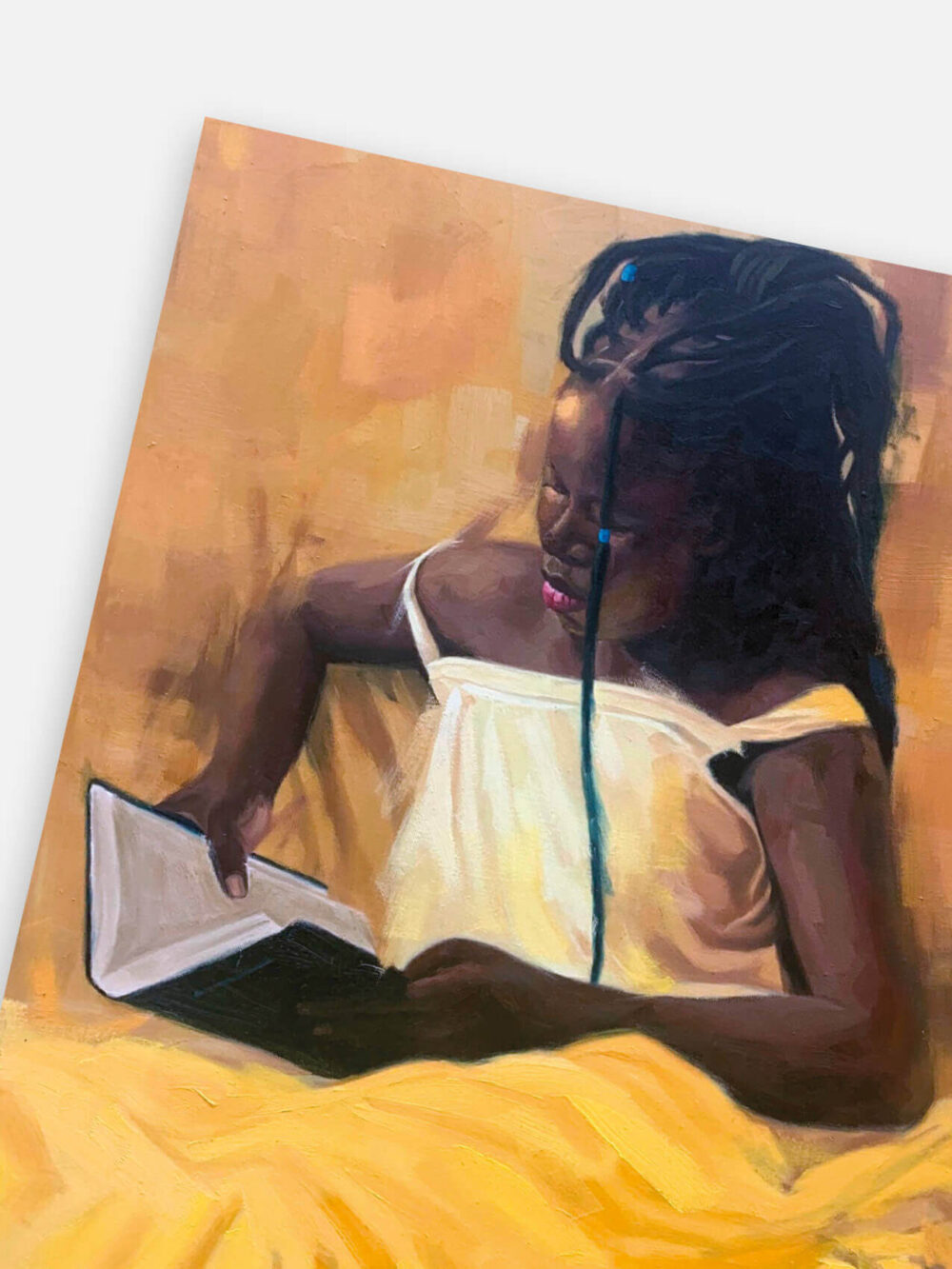 african girl reading