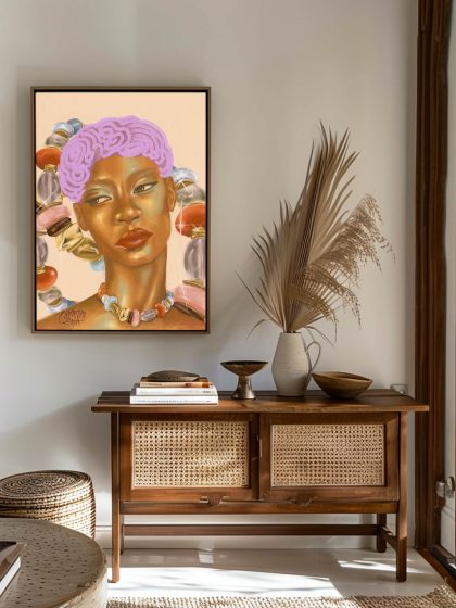 Pearls and gold poster